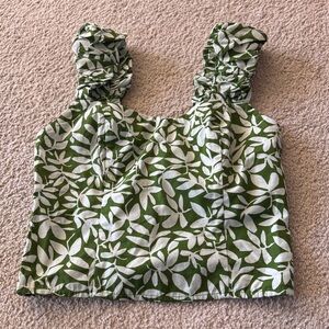 Green Leaf Print Women's Top- Abercrombie